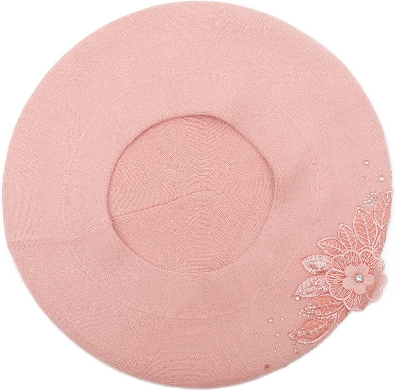 ZLYC Womens French Beret hat, Reversible Solid Color Mosaic Warm Beret Cap for Girls - Image 5